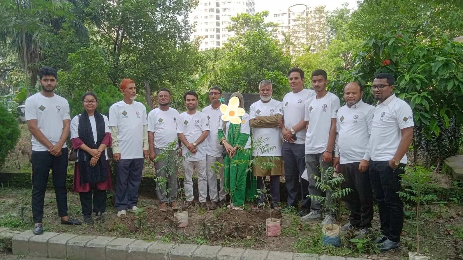 Foundation volunteers after a plantation drive